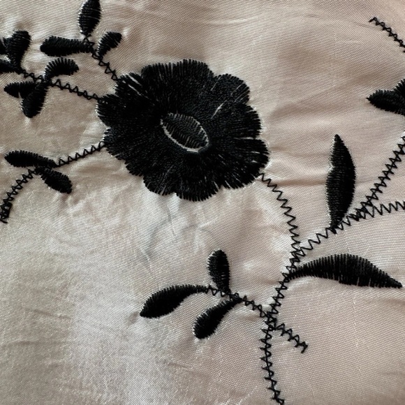 Grace Chuang Pink Black Floral Silk Cropped Jacket Blazer Small Cheongsam - Picture 9 of 10